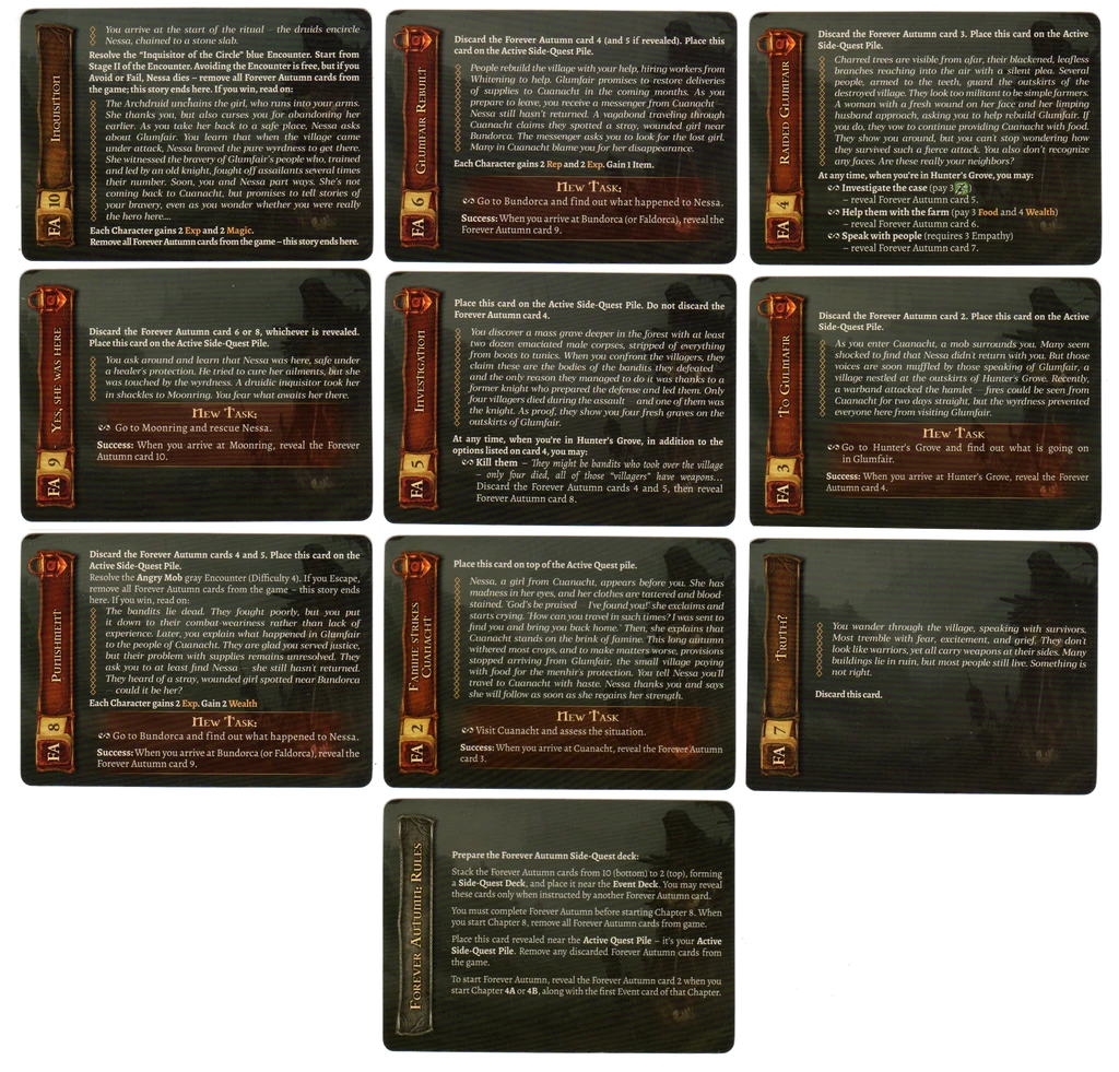 Tainted Grail: Forever Autumn Promo Cards