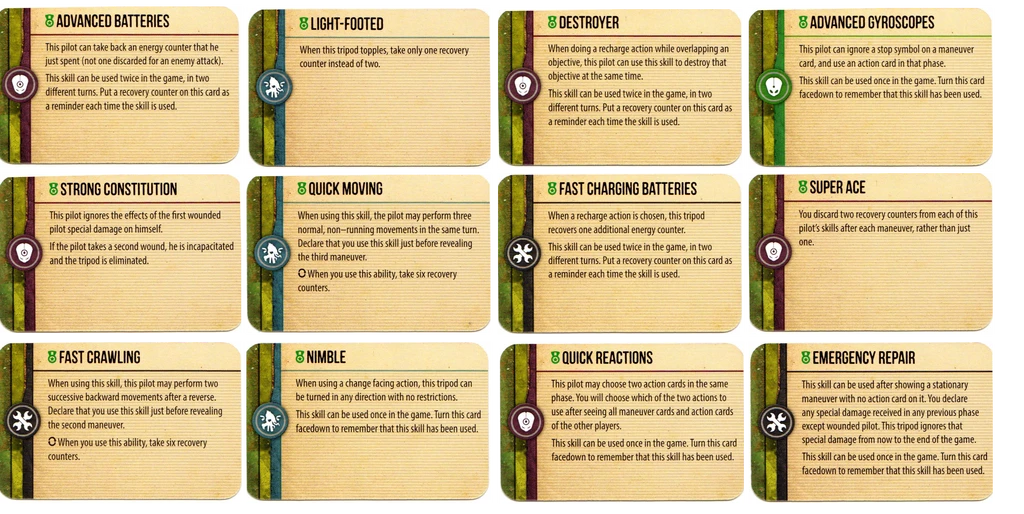 Tripods & Triplanes: Martian Skill Cards