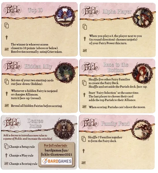 Fickle: Decree Rules Promo Cards
